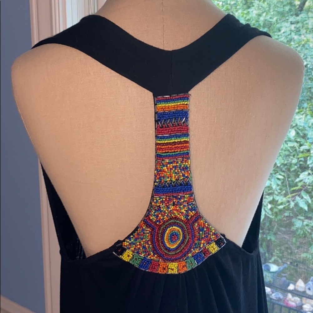 M USA beaded y-back maxi dress